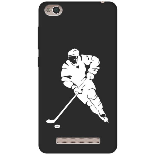 Матовый чехол Hockey W для Xiaomi Redmi 4A / Сяоми Редми 4А с 3D эффектом черный матовый чехол football w для xiaomi redmi 4a сяоми редми 4а с 3d эффектом черный