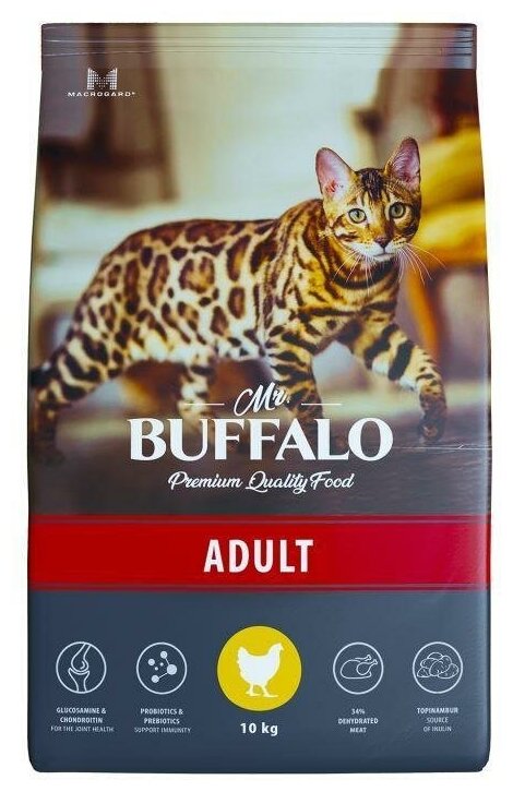 Mr. Buffalo ADULT сухой корм с курицей 10кг для кошек - фотография № 5