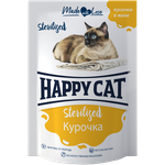 Влажный корм для стерилизованных кошек курочка Хэппи Кэт Happy Cat Кусочки в желе упаковка, 85 г х 24 шт. - изображение