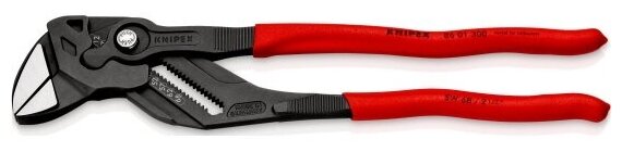 Клещи переставные - гаечный ключ Knipex KN-8601300SB, 68 мм (2 1/2"), 300 мм, пластиковые рукоятки