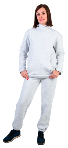 TW21-0544010602 Спортивные брюки с начесом для взрослых, серый меланж (48)