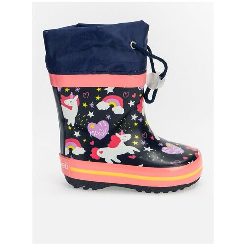 фото Резиновые сапоги с единорогами котофей 166124-11 синий 21