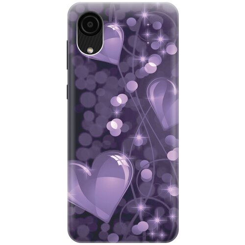 Силиконовый чехол на Samsung Galaxy A03 Core, Самсунг А03 Кор с эффектом блеска Любовь в фиолетовом цвете силиконовый чехол на samsung galaxy a03 самсунг а03 с эффектом блеска любовь в фиолетовом цвете