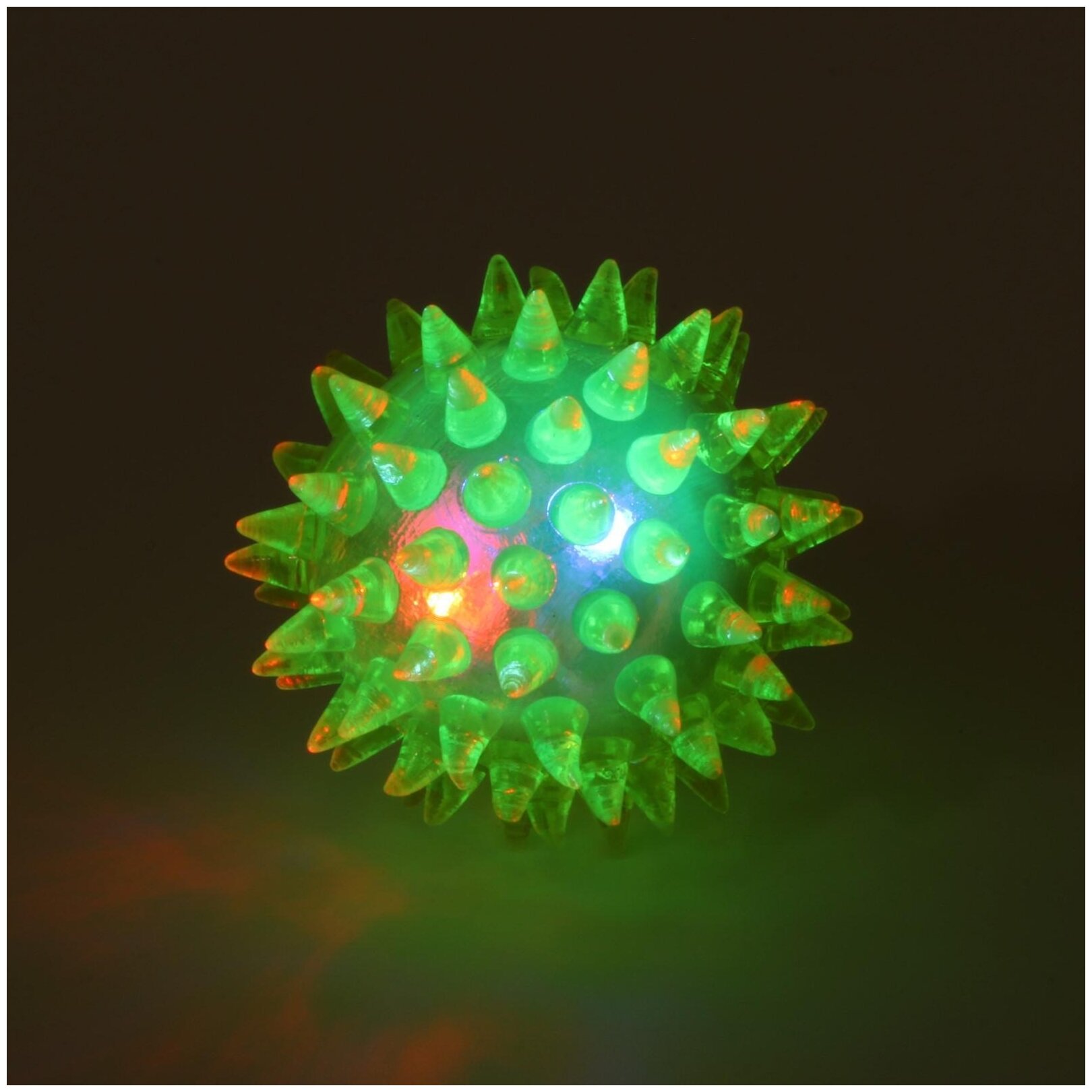 Мяч светящийся для животных малый, TPR, 4,5 см, жёлтый - фотография № 3