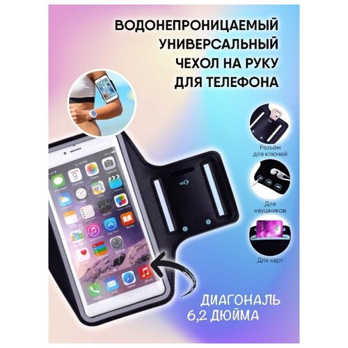 AV-Retail / Спортивная сумка для телефона на руку голубая / Сумка на руку для бега
