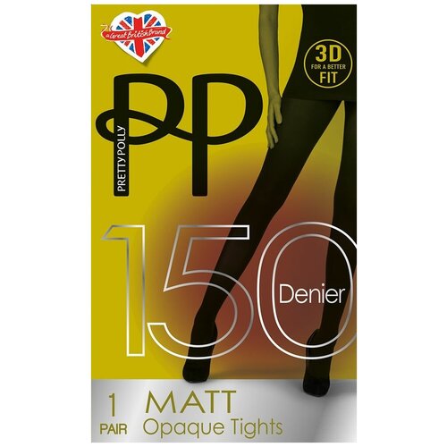 Колготки Pretty Polly Premium Opaques, 150 den, размер M-L, черный колготки pretty polly premium opaques 120 den размер m l черный