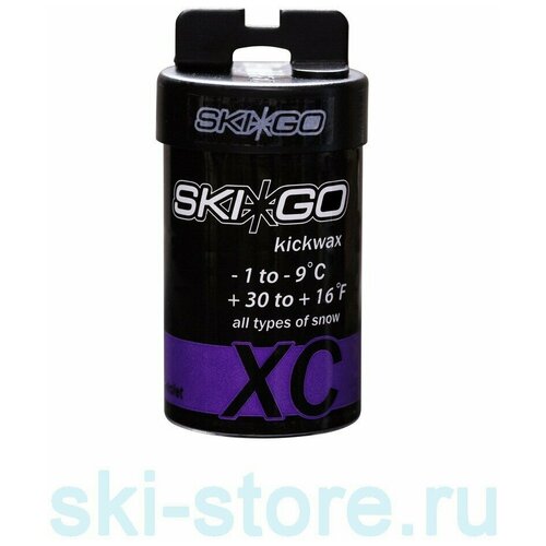 Мазь держания SKIGO XC Kickwax Violet (-1°С -9°С) 45 г. мазь держания skigo easy grip plus