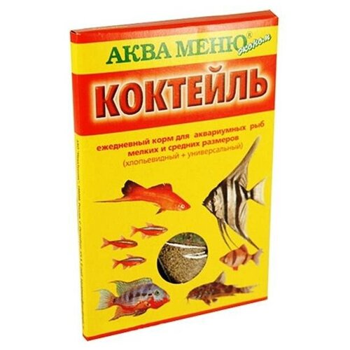 Аква меню Коктейль Ежедневный корм для крупных аквариумных рыб, 20гр, 20 гр (15 штук)
