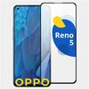 Полноэкранное защитное стекло на телефон Oppo Reno 5 / Противоударное полноклеевое стекло для смартфона Оппо Рено 5 с олеофобным покрытием - изображение