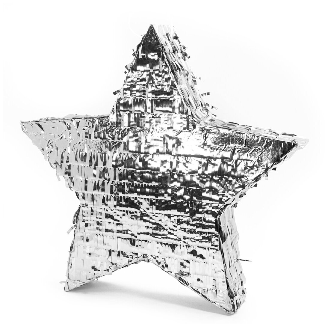 Пиньята Звезда Серебро, металлик, 45*45 см