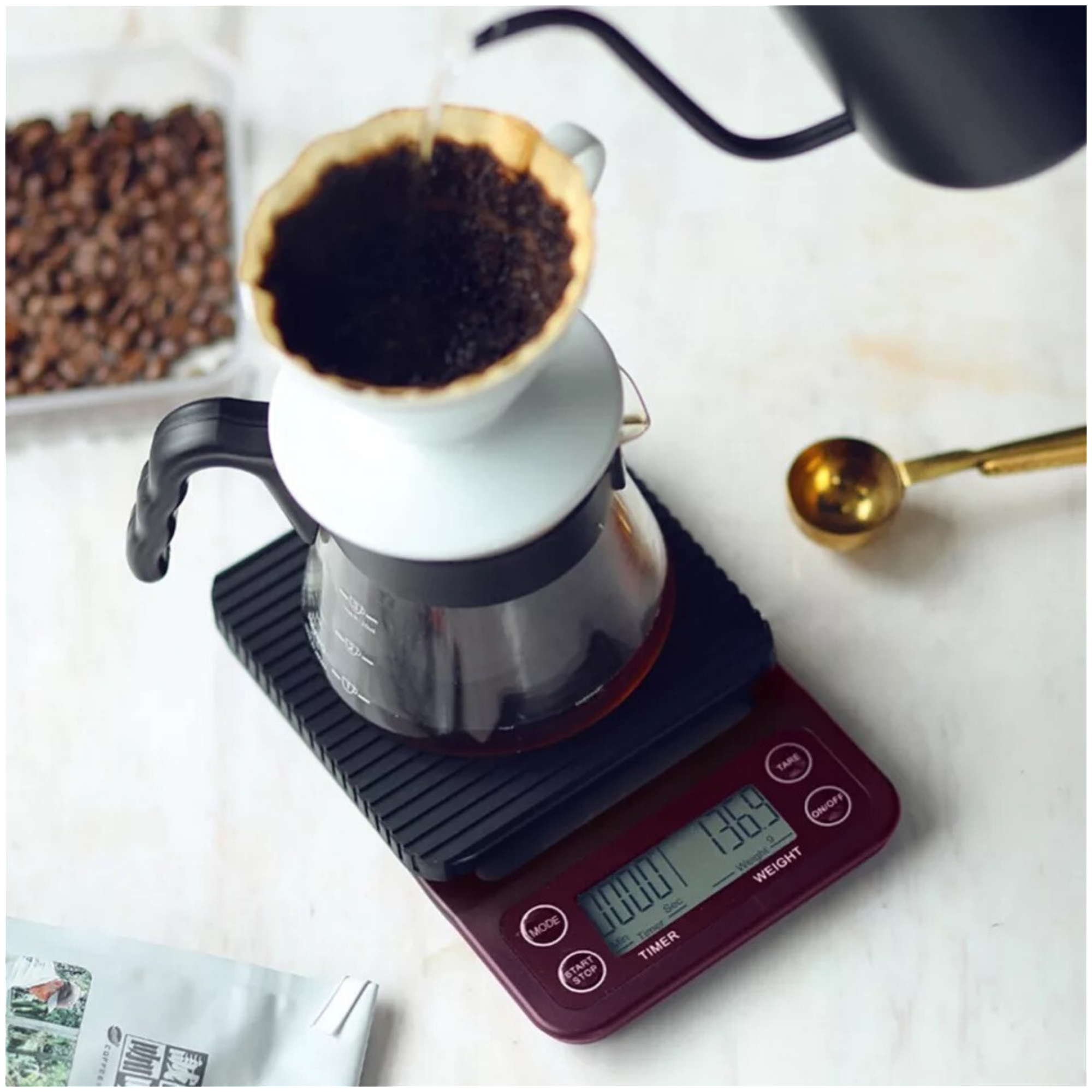 Электронные весы для кофе с таймером 5kg/0.1