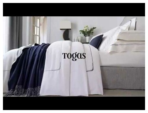 Комплект постельного белья Togas Джаспер 1,5 сп сатин бело-синий - фото №4