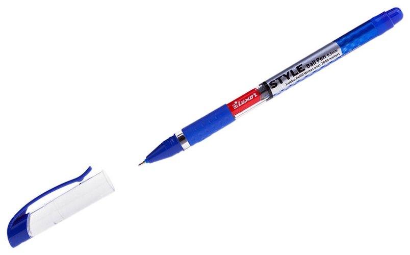 Ручка шариковая Luxor "Style" синяя, 0,7мм, грип, 10 штук