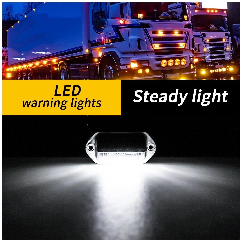 Подсветка госномера 6 led для грузовика , прицепа или легкового авто 12-24V 2шт.
