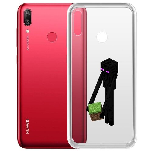 Чехол-накладка Krutoff Clear Case Эндермен для Huawei Y7 (2019)
