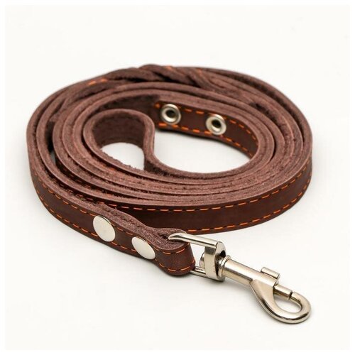Поводок кожаный однослойный длинный 2 м х 16 см коричневый 1480₽