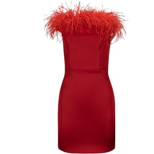 фото Платье красное с перьями 44 linna lukina