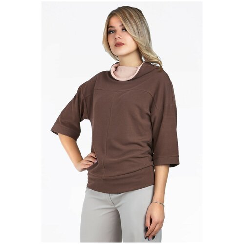 Блуза  Setty'S Collection, повседневный стиль, свободный силуэт, размер 44, коричневый