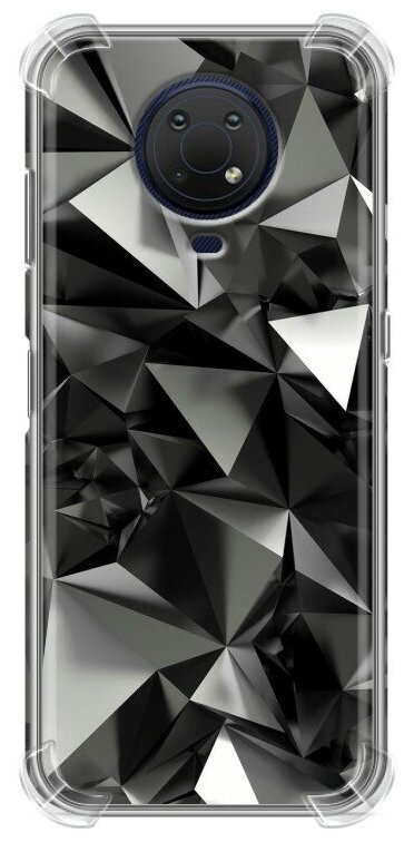 Дизайнерский силиконовый с усиленными углами чехол для Нокиа G20/G10 / Nokia G10 Черные кристаллы