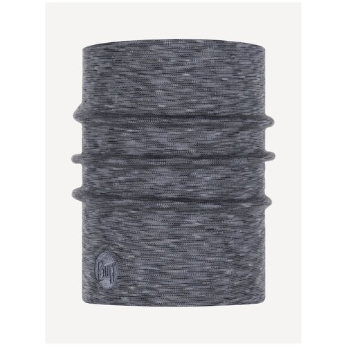 фото Теплый шерстяной шарф-труба buff wool heavyweight fog grey multi stripes