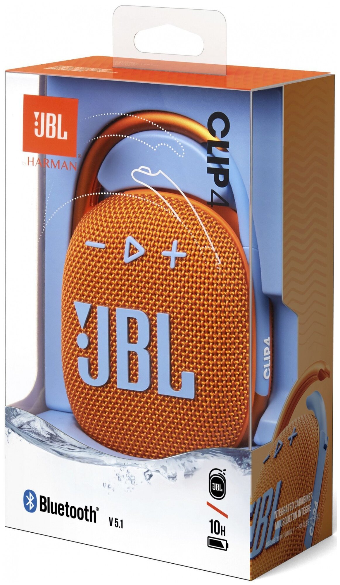 Колонка портативная JBL Clip 4, синяя - фото №2