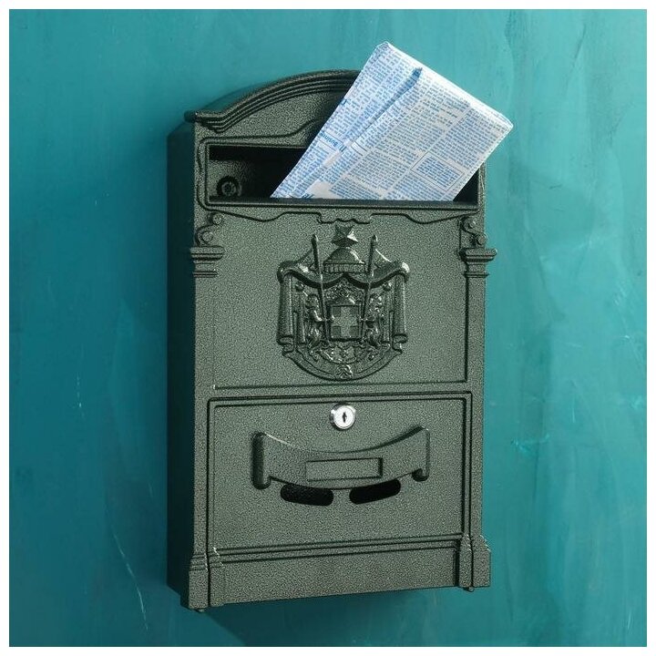 Ящик почтовый №4010, тёмно-зелёный - фотография № 1