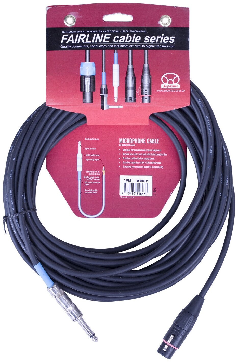 Небалансный соединительный кабель Superlux SFM10FP