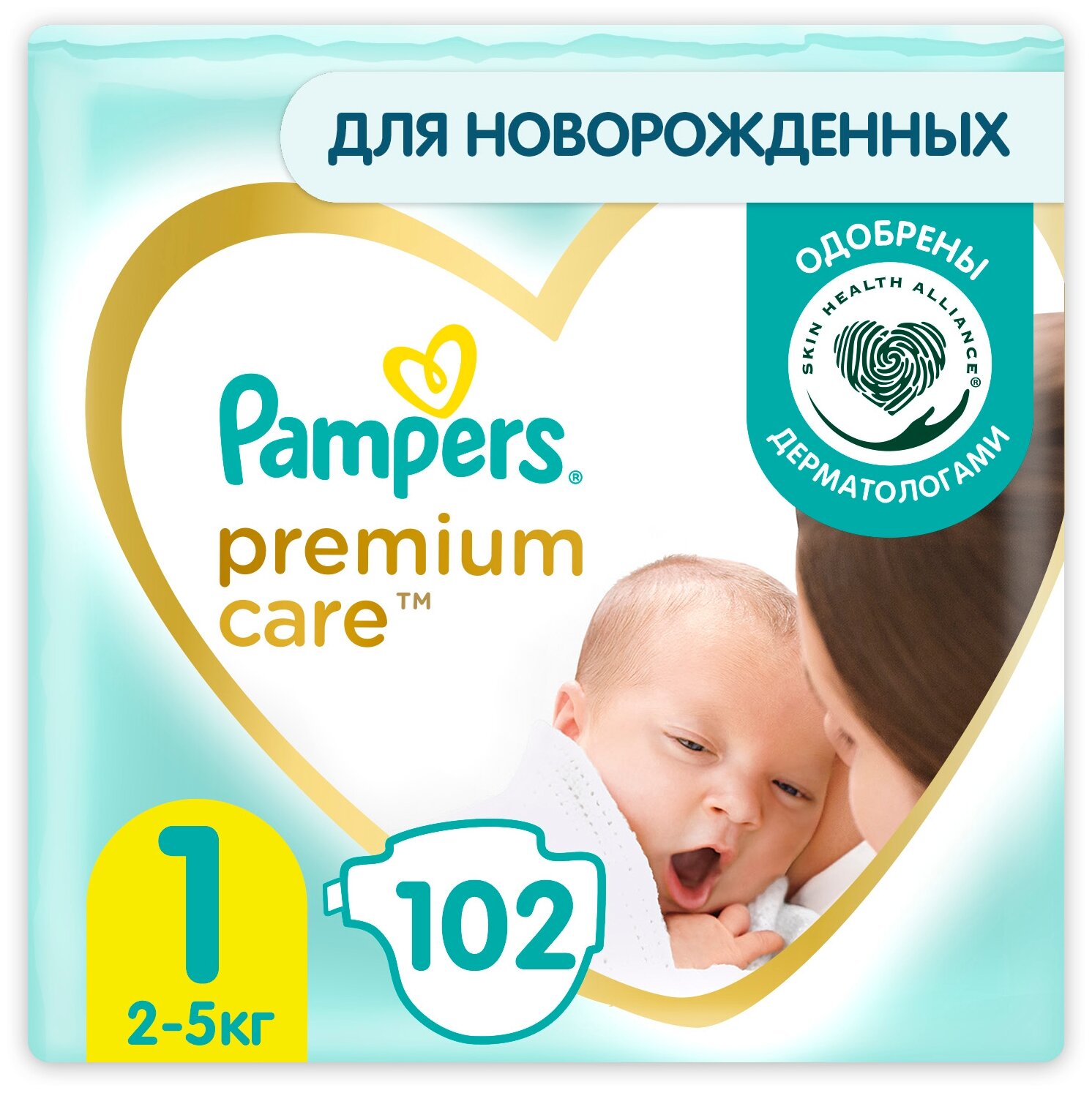 Pampers подгузники Premium Care Newborn 2-5 кг 102 шт