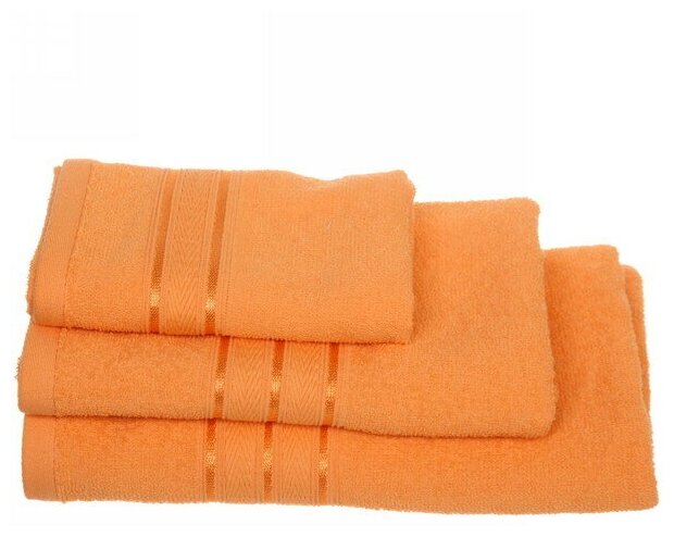 Полотенце махровое 70*120см «Comfort» цвет оранжевый 03010 плотность 300гр/м2 - фотография № 3