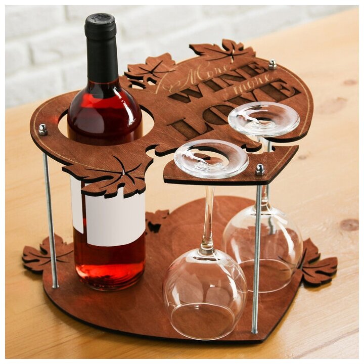 фото Подставка под вино и бокалы "Wine love"