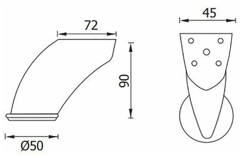 Опора штампованная H90 (комплект 4 шт) - фотография № 2