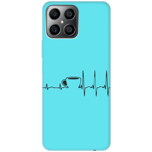 Матовый чехол Coffee Cardiogram для Honor X8 / Хонор Икс 8 с 3D эффектом бирюзовый матовый чехол all flowers for you для honor x8 хонор икс 8 с 3d эффектом бирюзовый