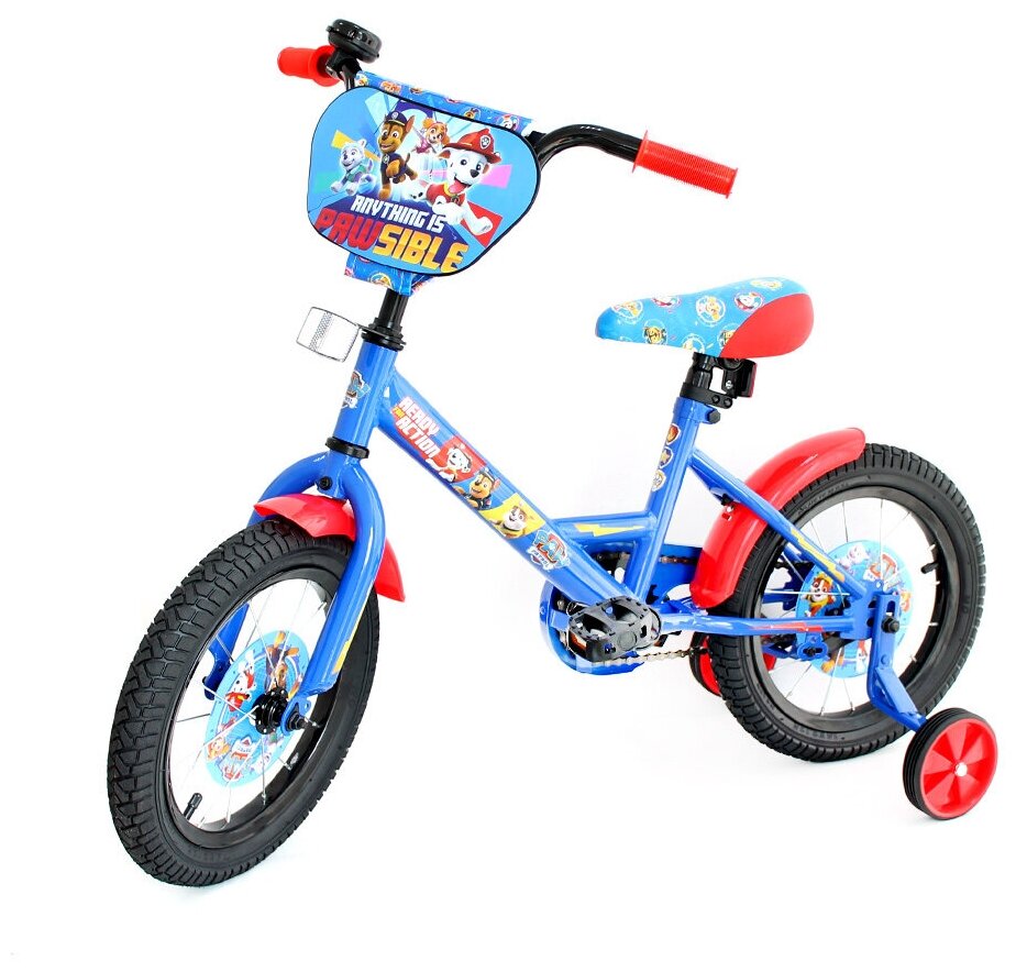 Велосипед детский 2-х колесный, размер колес 14, Щенячий Патруль