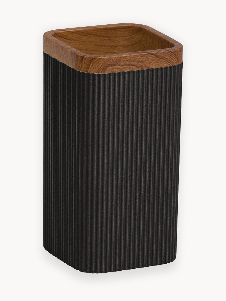 Стакан для зубных щёток Fixsen SAND BLACK, квадратный, черный, пластик