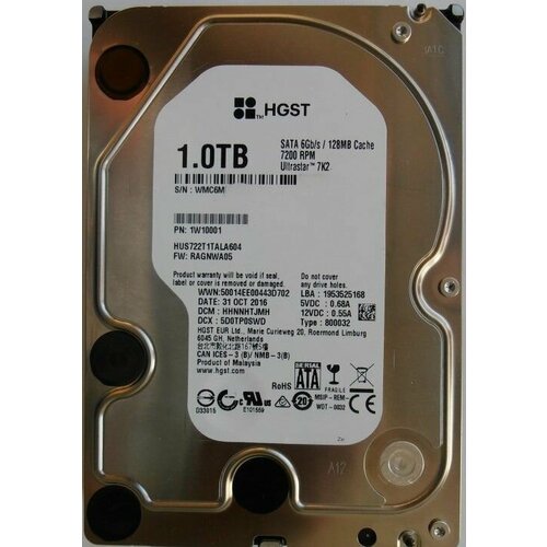 Внутренний жесткий диск HGST HUS722T1TALA604 1Тб 1040000₽