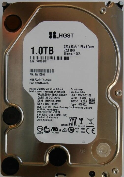 Внутренний жесткий диск HGST HUS722T1TALA604 1Тб