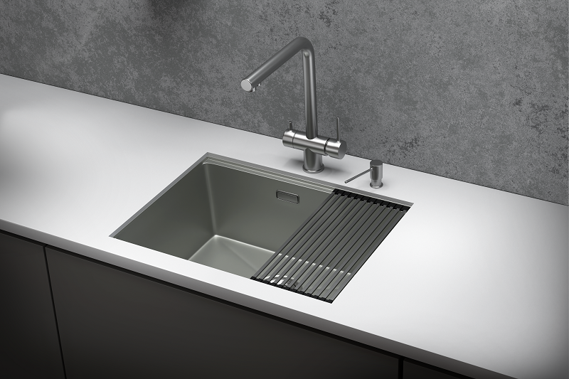 Кухонная мойка Granula Kitchen Space 44,5х60 KS-6045U графит матовый - фото №1