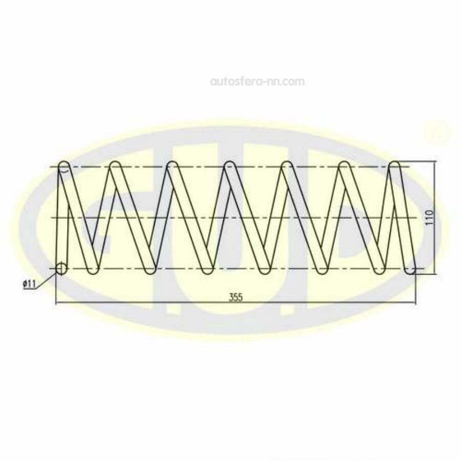 GUD GCS255438 Пружина подвески MAZDA 3 1.4/1.6/2.0/1.6DI 4дв. 03- зад.