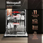 Встраиваемая посудомоечная машина Weissgauff BDW 6035,3 года гарантии, 3 корзины, 14 комплектов, 5 программ, дополнительная сушка, предварительное мытье, половинная загрузка, полная защита от протечек