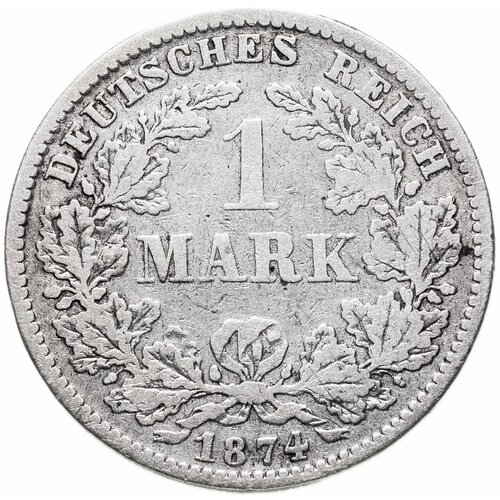 Германия 1 марка 1874 D знак монетного двора: D - Мюнхен
