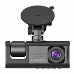 Видеорегистратор Blak Box для автомобиля с 3 камерами, ночной съемкой и широким углом обзора, регистратор автомобильный, черный - изображение