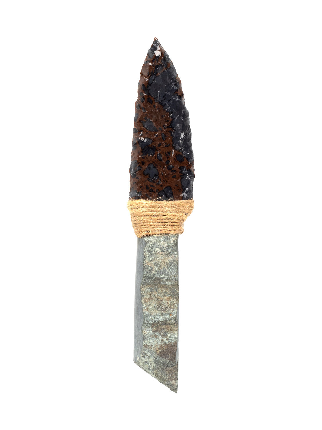 Сувенирный нож Атам из окаменелого дерева 15 см, серый
