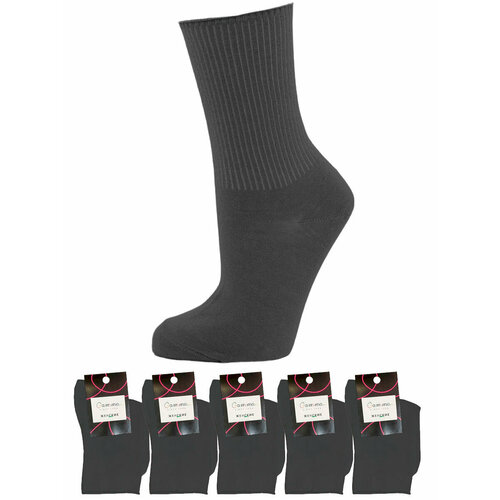 Носки ГАММА, 5 пар, размер 23-25, серый с783 комплект из 2 пар носки женские гамма черный 23 25