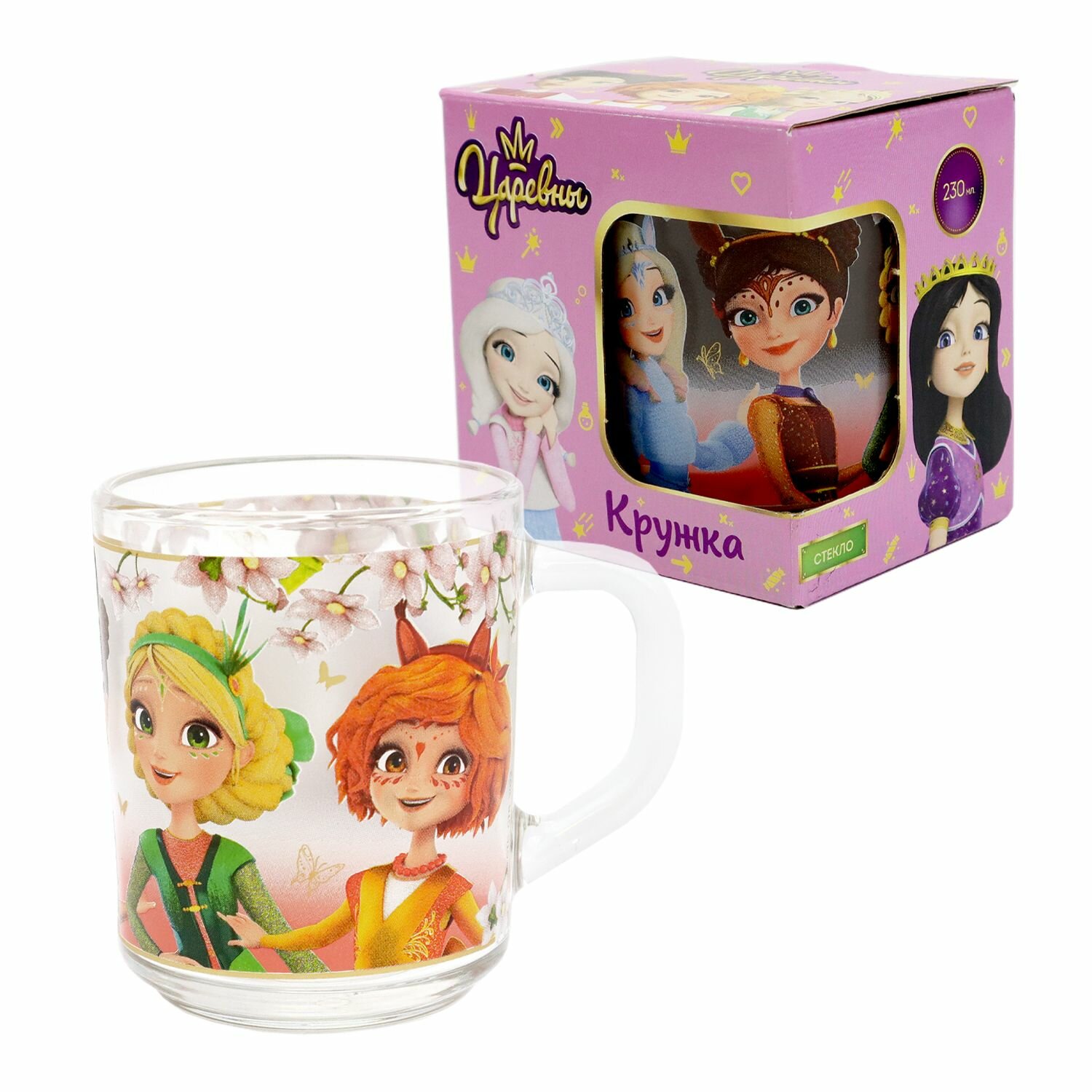 фото Кружка детская в подарочной упаковке 230 мл ND Play / Царевны, Карнавал, стекло