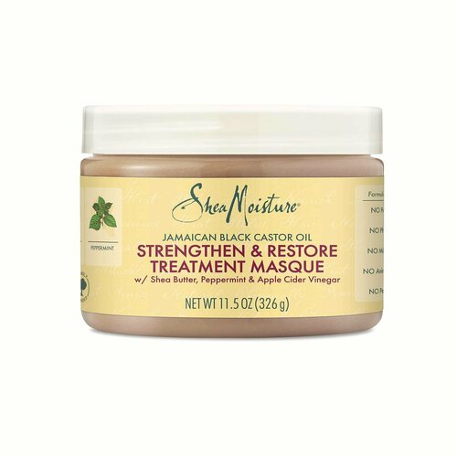 SheaMoisture, Jamaican Black Castor Oil Strengthen & Restore Treatment Masque, укрепляющая и восстанавливающая маска для волос, 340 мл