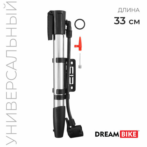 Насос ручной Dream Bike со шлангом цвет серебристый 590₽