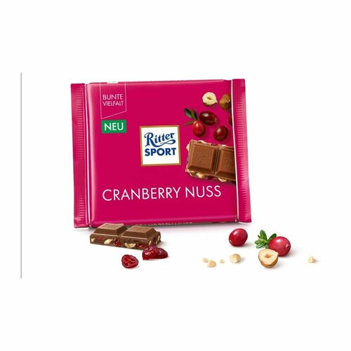 Ritter Sport, 100 г. Лесной орех и клюква, молочный Шоколад Риттер Спорт