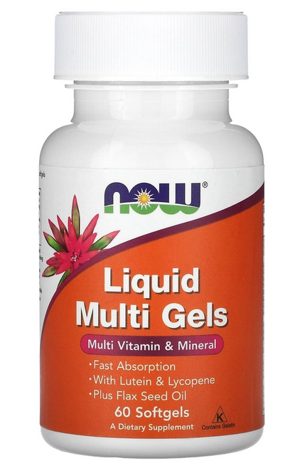 NOW FOODS Liquid Multi Gels 60 желатиновых капсул (Now Foods)