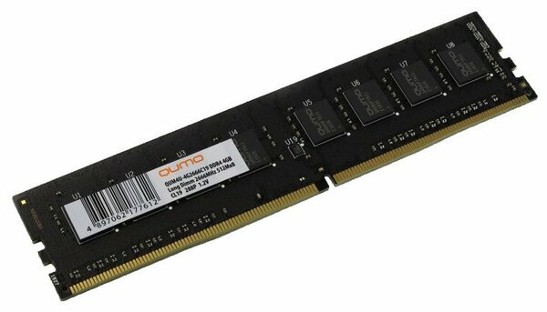 Оперативная память Qumo 4 ГБ DDR4 2666 МГц DIMM CL19 QUM4U-4G2666C19