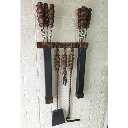 Набор шампуров для шашлыка подарочный, медь